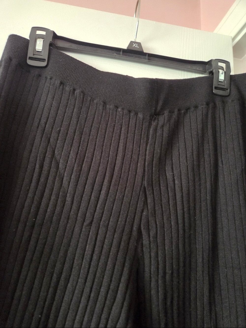 Time and Tru Womens Black Ribbed Knit Top & Pants Set Size L NWT - Picture 5 of 6